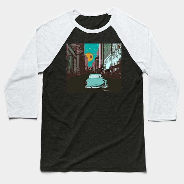 MOODY PORTLAND OREGON Baseball T-Shirt by Showdeer